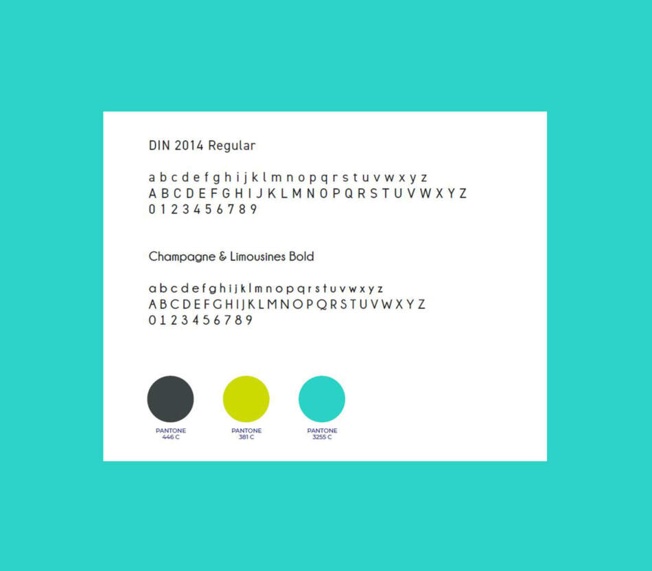 Explication des typographies utilisées pour les identités de pharmacie et couleur de pantone