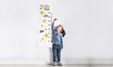 Toise en coton naturel à accrocher au mur pour mesurer la taille des enfants